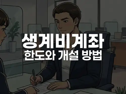 생계비계좌 한도와 개설 방법