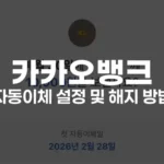 카카오뱅크 자동이체 설정 및 해지 방법