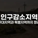 인구감소지역 우대지역과 특별지역까지 정리
