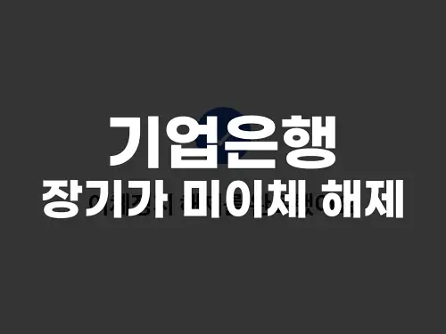 기업은행 장기간 미이체 해제