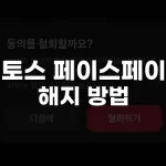 토스 페이스페이 해지 방법